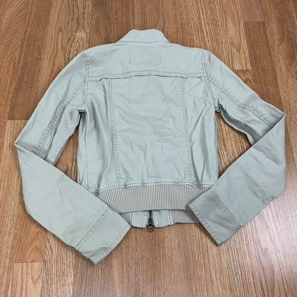 Hollister Trucker Jacket Womens Small Brown Tan Beige Khaki Outdoor Coat - Picture 2 of 4